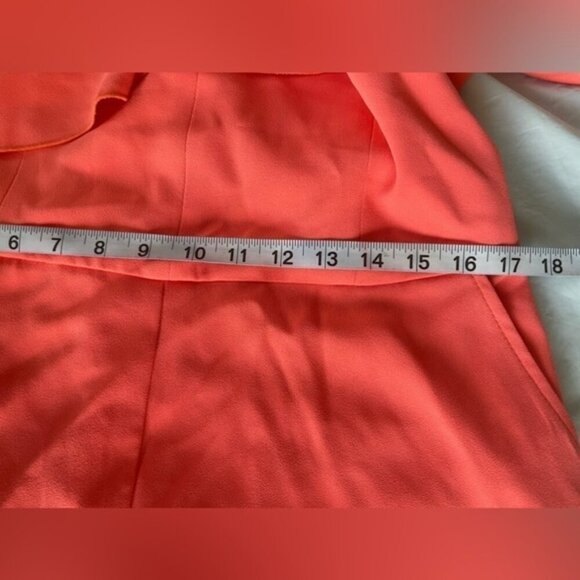 Trina Turk Women’s Coral Crepe Josephine Cold-Shoulder Ruffle Jumpsuit. … - Picture 10 of 14